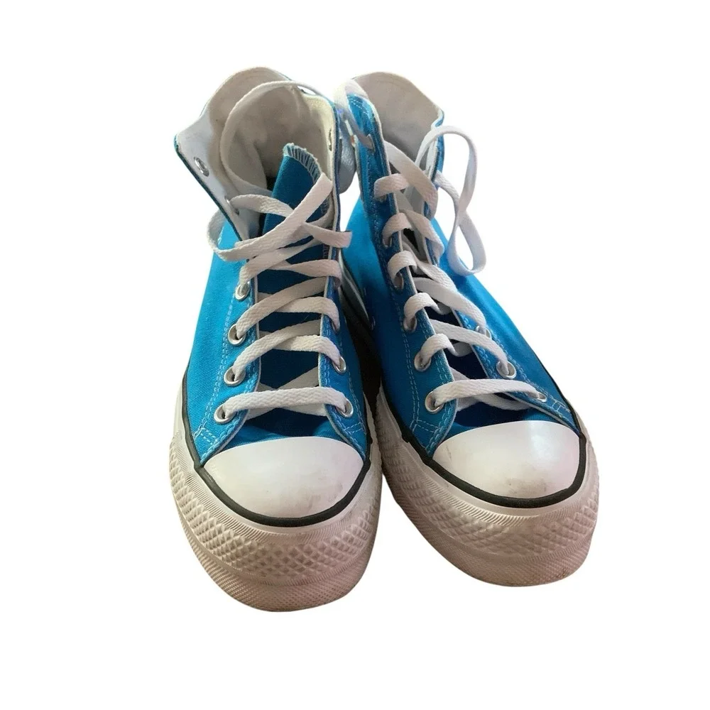 Converse Blue High Top Platform Sneakers